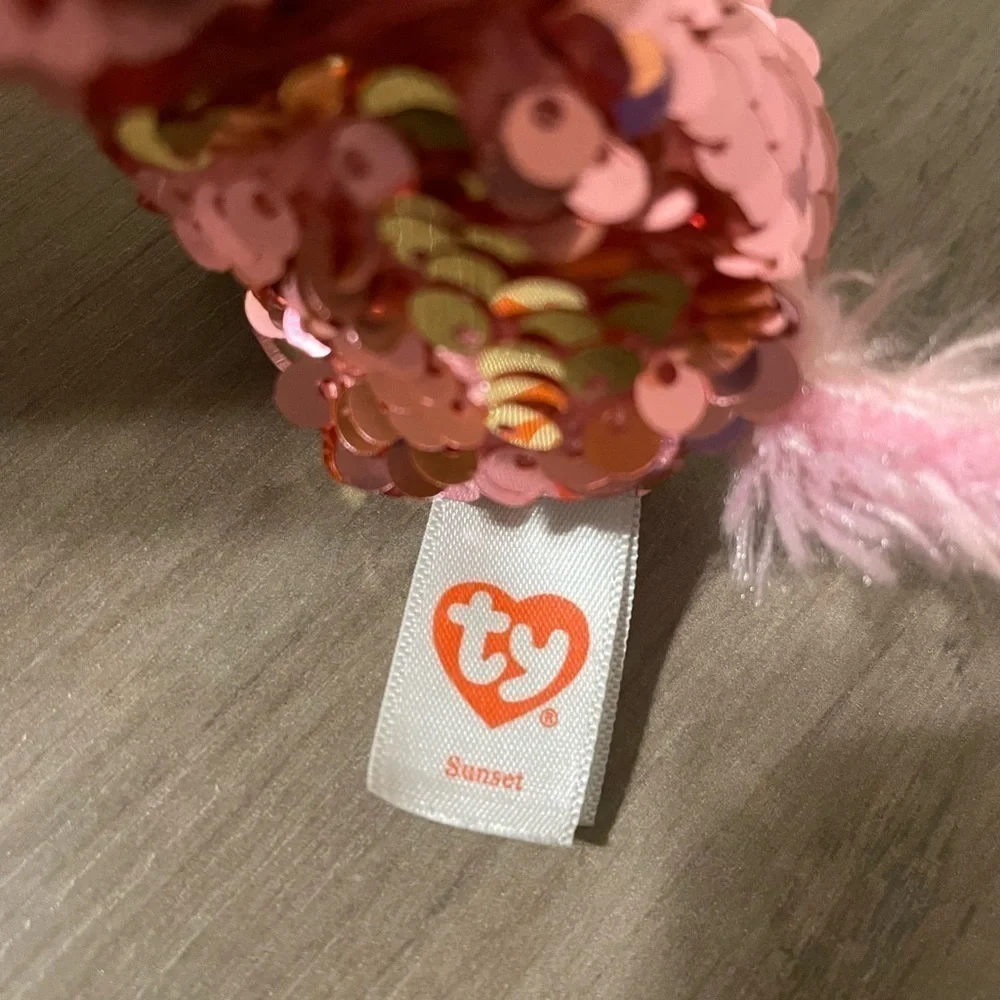 Ty Pink Sequin Unicorn Keychain Flippables